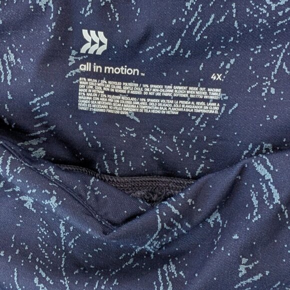 NWT All In Motion teal blue mesh panel yoga leggings with pockets size 4X - Picture 6 of 8